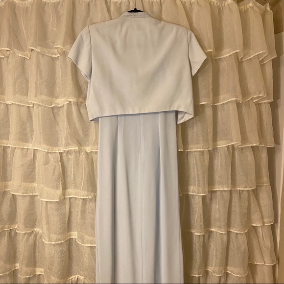 Vintage** Baby Blue Formal Dress - Picture 12 of 14